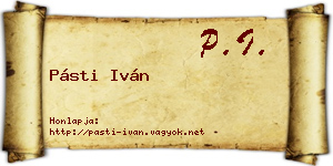 Pásti Iván névjegykártya